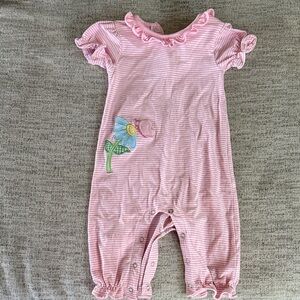 Stitchy Fish Pink Striped Bodysuit